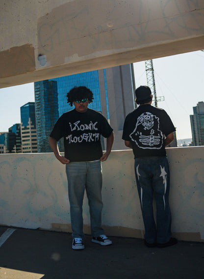 ''IRONIC THOUGHTS BLACK TEE''